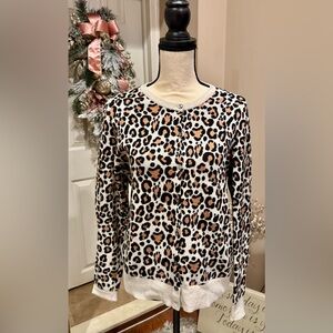 Leopard Print Cardigan Sweater